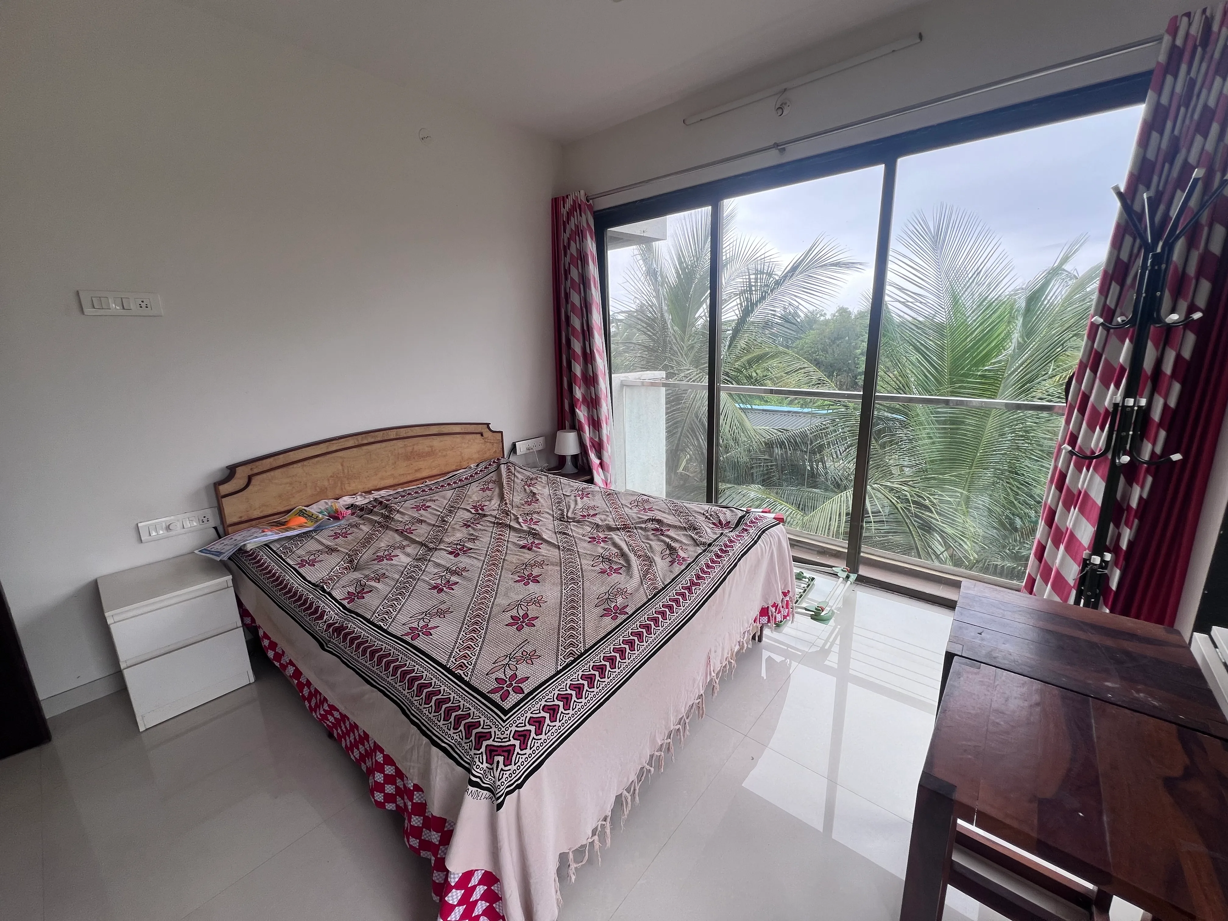 Bedroom — furnished 1BHK flat in Kihim, Alibaug