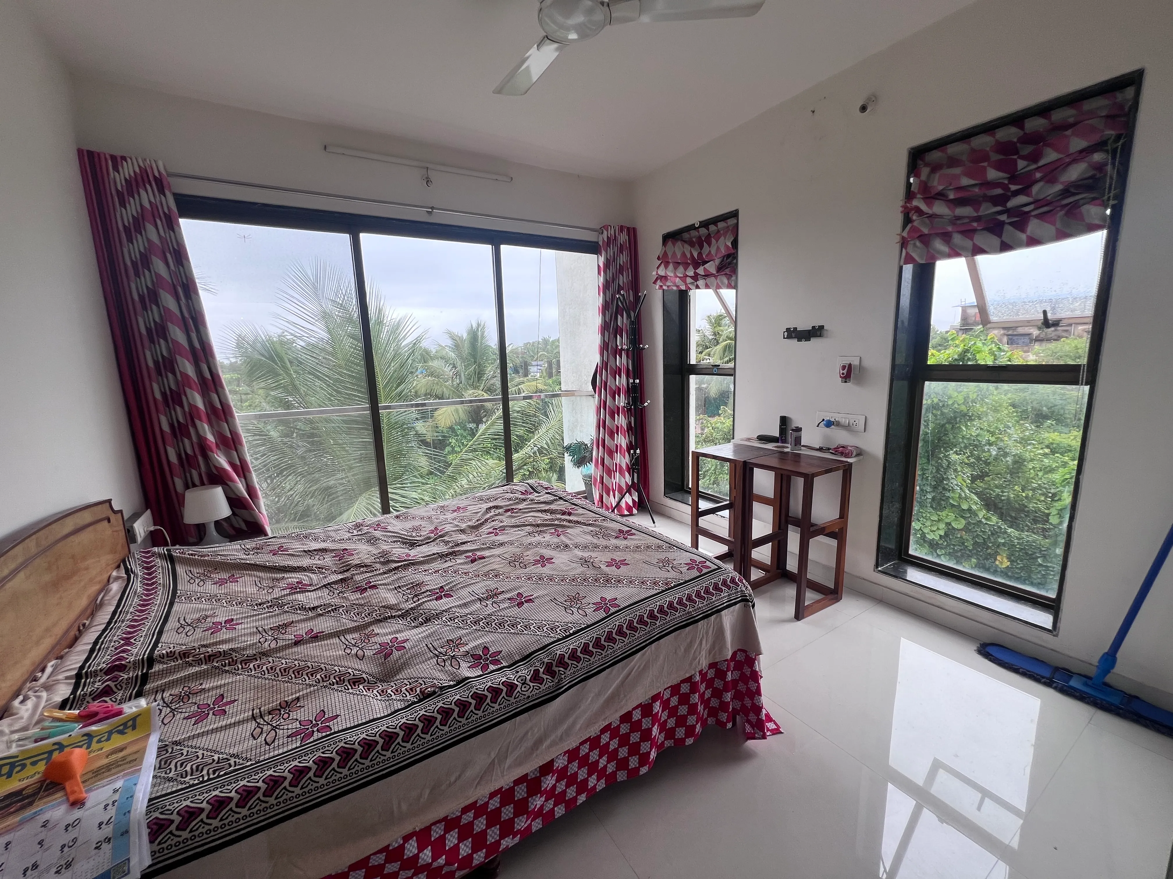 Bedroom Windows — furnished 1BHK flat in Kihim, Alibaug